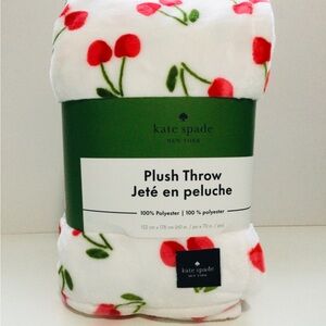 kate spade New York Cherry Plush Throw 60 in. x 70 in. BRAND NEW